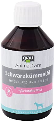 GRAU - das Original - 100 % eines Schwarzkümmel-Öl kaltgepresst, unterstützt das Immunsystem, 1er Pack (1 x 250 ml), Einzelfuttermittel für Hunde & Katzen