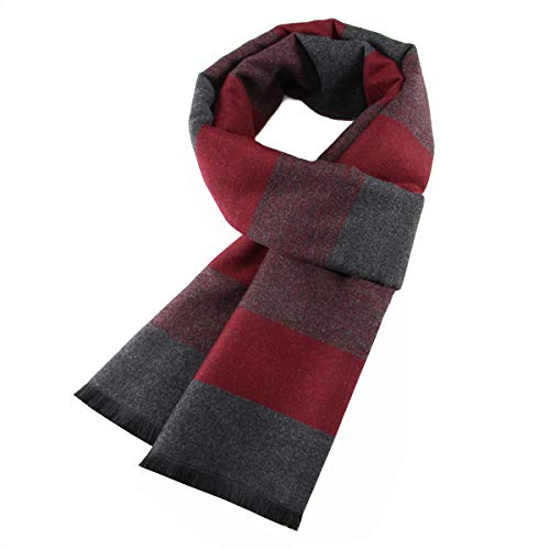 Ueither Hombres Cálido y Acogedor Bufanda del tartán Moda y Elegante Bufanda a Cuadros Clásico en Otoño Invierno Check Scarf (180cm x 30cm, Colore 21)
