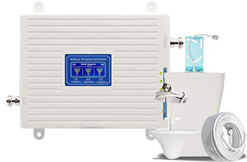 GUOZ Amplificador de Cobertura movil 110-220V 900 1800 2100 gsm DCS WCDMA 2G/3G/4G señal Booster LTE Universal Signal Booster