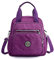 PORRASSO Casual Mochila Mujer Bolsa de Hombro Señoras Bolso Bandolera Nylon Daypack para Trabajo Viajes Uso Diario Púrpura