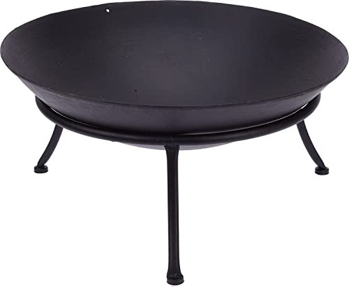 ENORME BRACIERE Cestino per il Fuoco braciere da Terrazzo Acciaio Nero NUOVO Elegante (47 cm)