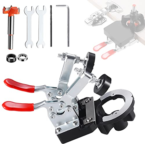 35mm Topfscharnier Schablone, mit Doppelspanner Topfband Bohrschablone, Bohrschablone Topfscharnier, Lochreihen Bohrschablone, für Tischler und Heimwerker, Topfscharnier