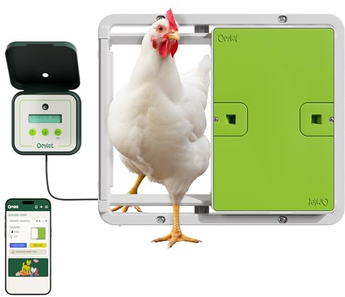 Omlet Smart - Abridor automático de puerta de gallinero | Wi-Fi habilitado | Programable con aplicación | Operado por sensor de luz o temporizador | Fácil de instalar | Alimentado por red o batería |