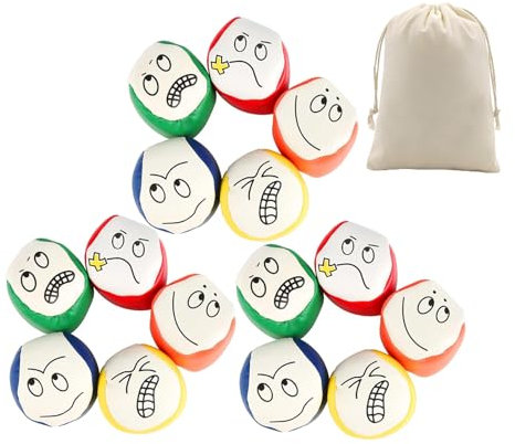 DMSESRLS Jonglierbälle für Anfänger, 15 Stück Jonglierbälle Kinder, Jonglierbälle mit Aufbewahrungstasche, Langlebige und weiche PU Leder Jonglierbälle, Pädagogische Jonglierbälle für Jungen, Mädchen