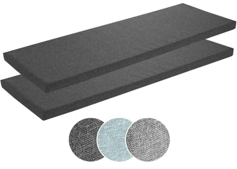 sleepling 2er Set Bierbankauflagen mit Bezug 220 x 25 x 4 cm, extra Dicke Auflage für gängige Bänke und Bierzeltgarnituren, dunkelgrau