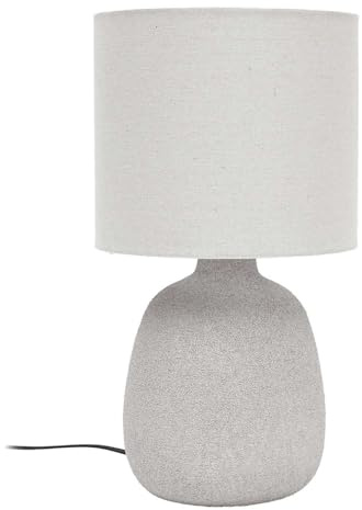 Home Deco Factory, LA0039, Lampada in Ceramica Goffrata, Design Elegante e Raffinato, Ideale per Soggiorno o Camera da Letto, diffonde Una Luce Morbida e Rilassante, Altezza 40 cm, Colore Argento