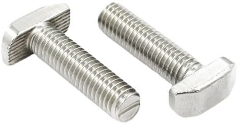 Boulons à tête en T, Vis à tête marteau, Tête de marteau M8 série 4040, Bol en T plaqué nickel for profil en aluminium 4040, fente en T M8 * 16/20/25/30/35/40mm, 20 pièces(M8*30mm)