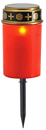 Vela LED para Tumba, luz para Tumba con Sensor crepuscular, Resistente al Agua IP65 para Uso en Exteriores, lámpara Solar para Tumba/Vela de Cementerio