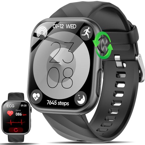 Lgnitek Smartwatch con ECG/HRV, 1,97 AMOLED Orologio Saluta con Funzione Telefono, IP68 iOS Android