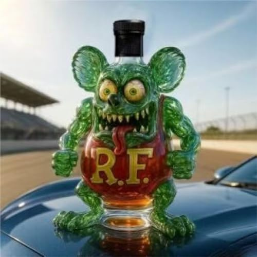 300 ml whiskykaraffflaska – konststaty, 3D musdocka form whisky vinflaska skulptur, glas mus stil whiskykaraff, roliga tomma vinkaraff, vinbehållare