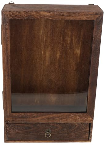 Levemolo Boîte Vitrine en Bois Massif Carbone pour Spécimens d'Insectes et Fleurs Séchées Cadre Mural Suspendu Présentoir pour Lépidoptères Vitrine Décorative pour Collection Usage