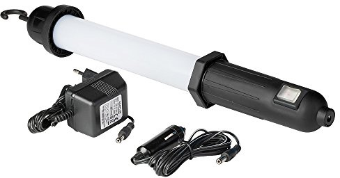 POLY POOL PP3160 Linterna LED De trabajo con Luz 110lm y Gancho Giratorio de 360° Lámpara Portátil Adecuado para Trabajo Taller con Enchufe Mechero para Coche Lámpara Emergencia Recargable