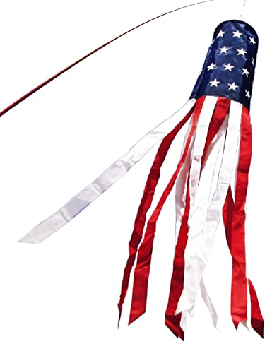 Anley 40 Pollici Bandiera Americana US Manica a Vento, Stelle e Strisce USA Decorazioni Patriottiche - Stelle Ricamate e Resistenti allo Sbiadimento - 3.3 Piedi