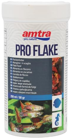 Amtra Pro Flake Alimento Completo Para Peces De Acuario De Agua Dulce Y Salada En Copos 250Ml