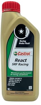 Aceite de frenos para coche fluido para frenos de alto rendimiento Castrol React SRF Racing. Paquete de 2 x 1 l.