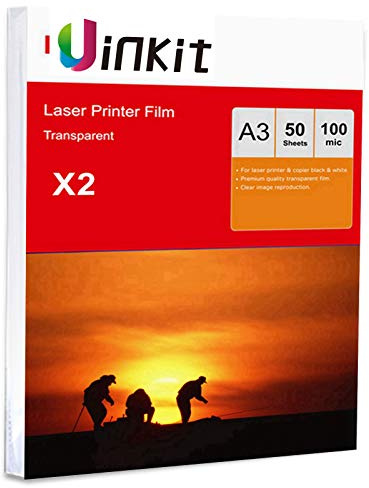 A3 OHP Film for Laser Print - 100sheets Overhead Projector Transparency Film 297x420mm Uinkit