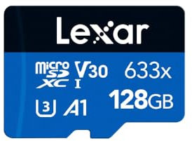 Lexar 128GB Professional Micro SDXC Cards - Class 10 High Performance New Version Blue Series 100MB/s - Compatible with Smartphone Tablet Camcorders