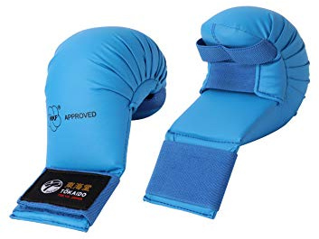 Tokaido Guantes Unisex Juveniles Kumite para Karate, Color Azul, Talla S