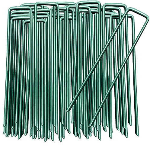 50 Stück Erdanker Bodenanker U-förmige Garten Heringe Erdnägel Stabil, Verzinkt Erdanker Unkrautvlies, Anti-Rost Befestigungsanker Erdnagel für Kunstrasen Gartenvlies Rasengitter Zaun & Camping Zelt