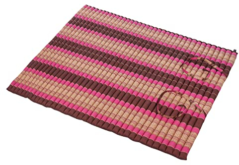 Handelsturm Thaikissen XXL Rollmatte ca. 205 x 150, Thai Kapok Matte, Rollmatte für Massage, als Liegewiese oder zum Spielen, Kissen (Burgunder & pink)