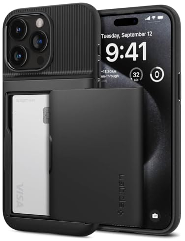 Spigen Slim Armor CS Hülle Kompatibel mit iPhone 15 Pro -Schwarz