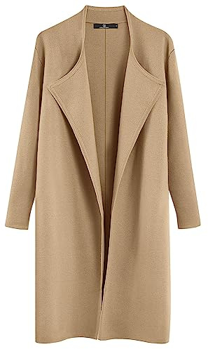 LILLUSORY Women's Long Cardigan Sweaters Oversized Fall Dressy Coatigan Jackets Trendy Knit Winter Coats LightCamel M