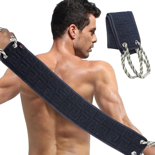 LEOEASIY Rückenbürste Dusche,Back Scrubber for Shower Mit Griffen,Doppelseitig Badebürste Rückenbürste,Kann Ihren Körper Gründlich Reinigen und Abgestorbene Haut Vom Körper Entfernen (Marineblau)