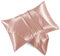 HommxJF Rose Gold Satin Pillowcases with Zipper （20x26）,Standard Size Pillowcases Set of 2, Rose Gold Silk Pillowcase for Hair and Skin