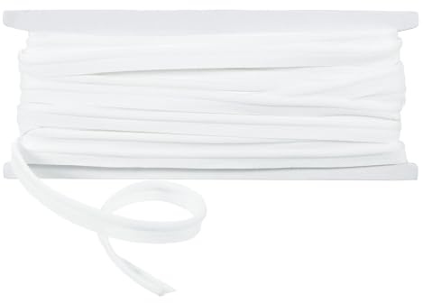 Kvartsman bomullspassband, 10 m × 10 mm brett snedband sömband band band för gör-det-själv hantverk flaggirlang skräddare förkläde hantverk sömnad, vit