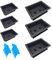 XIAONAN 3pcs 6.3in +3pcs 8.8in Bonsai Training Pots,Plastic Bonsai Plants Growing Pot with Humidity Trays + Plant Labels for Garden, Yard, Office, Living Room, Balcony etc. (S3pcs+M3pcs)