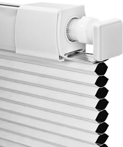 ZAOPAI Estor plisado de celulosa opaca, sin agujeros, sin cordón, opaco, de panal de abeja para ventanas (blanco, a medida)
