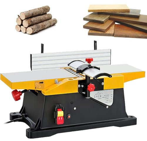 Benchtop Planer Thicknesser, Portable Electric Jointers, 12000RPM Woodworking Planer for Efficient Wood Cutting and Thickness Adjustment