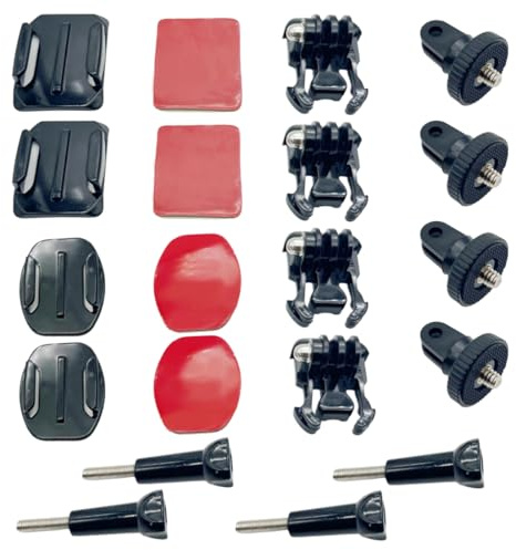 20 Pièces Support Adhésif Incurvé Et Plat, Support De Fixation Pour Casque De Moto, Support De Fixations De Pour Gopro, Casque Support De Fixation, Convient Pour Go Pro, Accessoires Pour Go-Pro