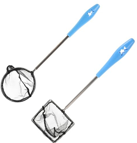 SUPVOX 2pièces Épuisette De Télescopique avec Mailles Fines Épuisette pour Aquarium Perche Télescopique pour Écumage Et Nettoyage De Déchets Votre Bassin Intérieur Ou Extérieur