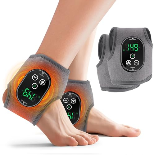 Massaggiatore Elettrico per Piedi 3 in 1, Senza Fili con 4 Livelli di Riscaldamento e 3 Modalità di Vibrazione, per Alleviare Dolori a Piante, Talloni e Caviglie