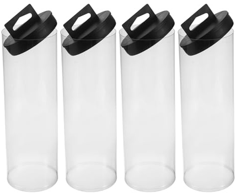 MOBUTOFU 4 St Transparent Bollrör med Tät Lock PVC Tennis Golfbollsförvaring Stötsäker och Bärbar Badmintonhållare för Hem och Träning Rymmer Bollar
