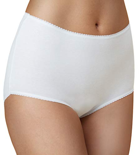 5PK Ladies Premium Cotton Lycra Full Briefs,Womens Mama Panties,Basic High Rise Knickers,Stretch and Comfortable for Everyday use,Pure Cotton Soft and Breathable with Best Fit