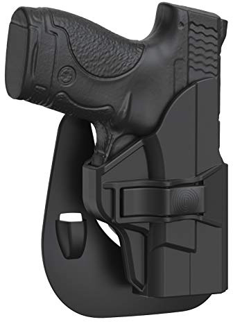 M&P Shield 9mm Holster fit 3.1 Barrel Smith & Wesson M&P Shield Plus 9mm/40, M&P 9mm/40 Shield 2.0, Adjustable Cant OWB Paddle Gun Holster, Fast Release - Right Handed