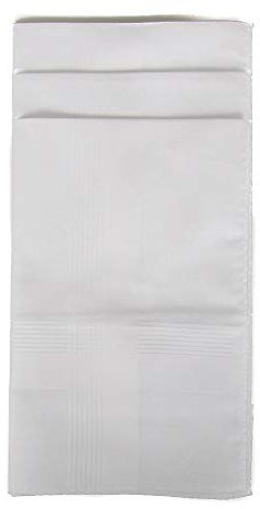 PEROFIL Confezione 3 fazzoletti cm.45x45 articolo P539B, Bianco, UNICA - ONE SIZE