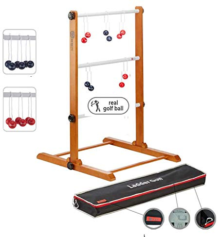 Ubergames Original 2024 Leitergolf Spiel - Profi Leiterspiel Wurfspiel - Leitergolf mit offizielle Golf Bolas (Rot und Blau) - Hart in top Trage Tasche - Komplett