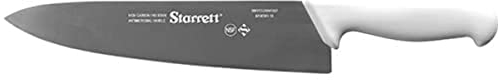 Starrett Professional Stainless Steel Chefs Kitchen Knives - Wide Triangular Profile - 10-inch (250mm) - White Handle