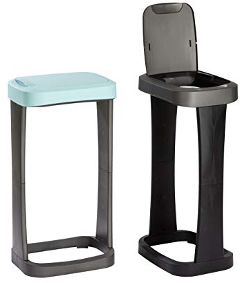 Rival Support pour sacs poubelle et déchets avec couvercle basculant Flip, PP, cadre noir du haut noir (20), 40 x 30 x 76,5 cm