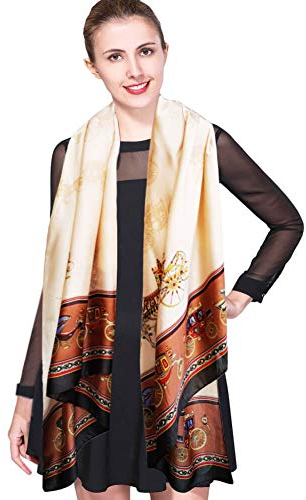 iEverest Luxus-Schal aus Seide, für Damen und Herren, lang, Hijab, elegant, UV-Schutz, hält warm Gr. X-Large, Apricot