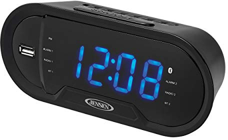 Jensen JCR-298 JCR-298 AM/FM Dual-Alarm Digital Clock Radio with Bluetooth