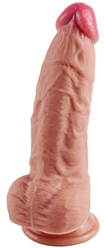 Dildo realistico, glande piccolo da 20,5 cm e grosso dildo con forte ventosa, dildo anale perfetto, replica del pene con plug anale vero dong
