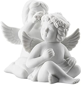 Rosenthal Angelo piccolo bianco opaco coppia di angeli con corona di fiori