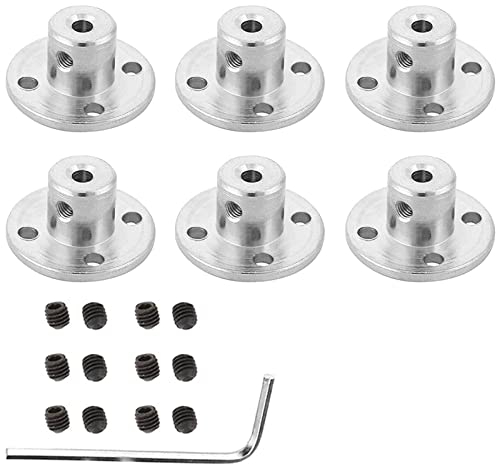 Flange di Accoppiamento 6 Pezzi Connettore del motore dell'accoppiamento dell'albero di accoppiamento a flangia rigida Accoppiatore dell'albero di guida del motore per motori modello RC fai da te
