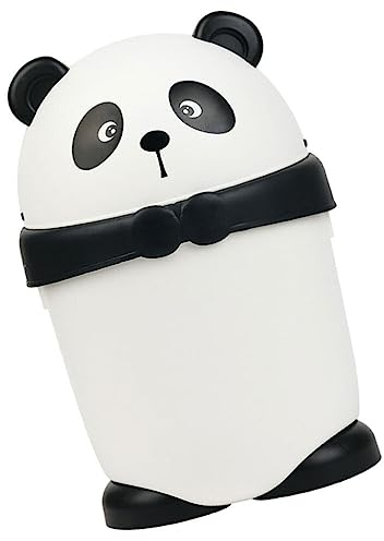 Yardwe Cute Trash Bin Panda Shape Trash Can Small Wastebasket Bin with Lid Plastic Bedroom Bin Cartoon Garbage Bucket for Bedroom Bathroom Kitchen Office