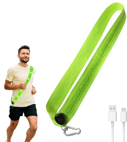 Dadazhenxuan LED Lauflampe,Lauflicht Joggen mit Reflektoren Gürtel,Licht Laufen Joggen,Reflektorband mit LED,Laufen Fahrrad Kinder,LED Reflektor Gürtel