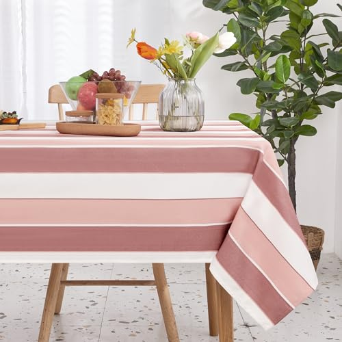 Deconovo Tovaglia Impermeabile, Resistente all'Usura e Alle Macchie, Adatta per Ristoranti e Giardini all'Aperto, Rosa Rossa, 140x300 CM